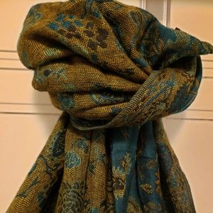 Fashion/Winter Scarf (Teal + Gold)